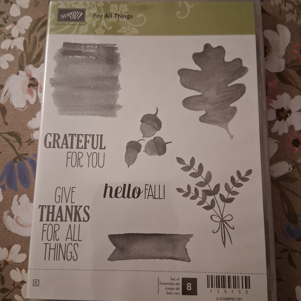 Stampin' Up! For All Things Autumn Stamp Set - Gray and Green